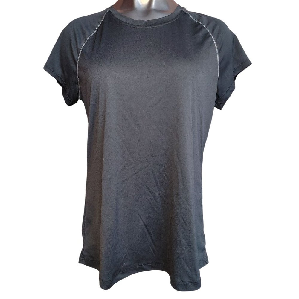 Champion Women's Black/Pink Accent Active Wear Moisture Wicking T-Shirt XXL